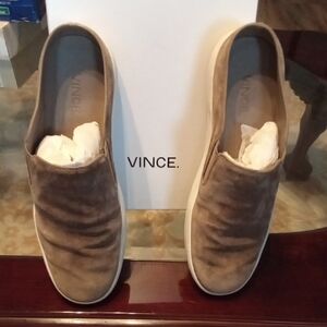 Vince Men's Slip-On Suede Loafers in Taupe